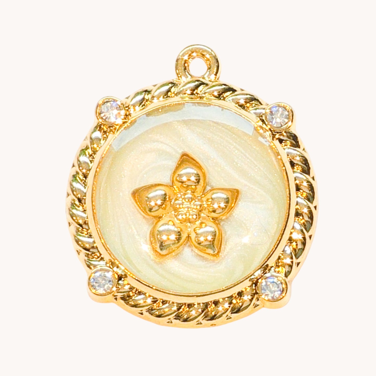 Gold Rope Edge Starfish Charm