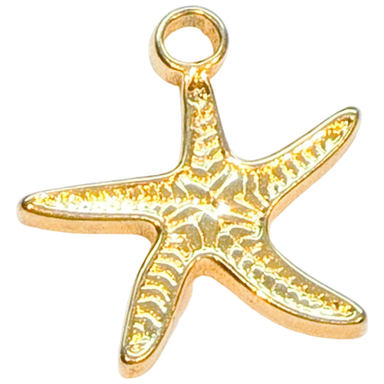 Gold Sandy Starfish Charm