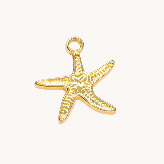 Gold Sandy Starfish Charm