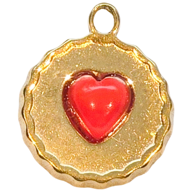 Gold Scalloped Heart Charm