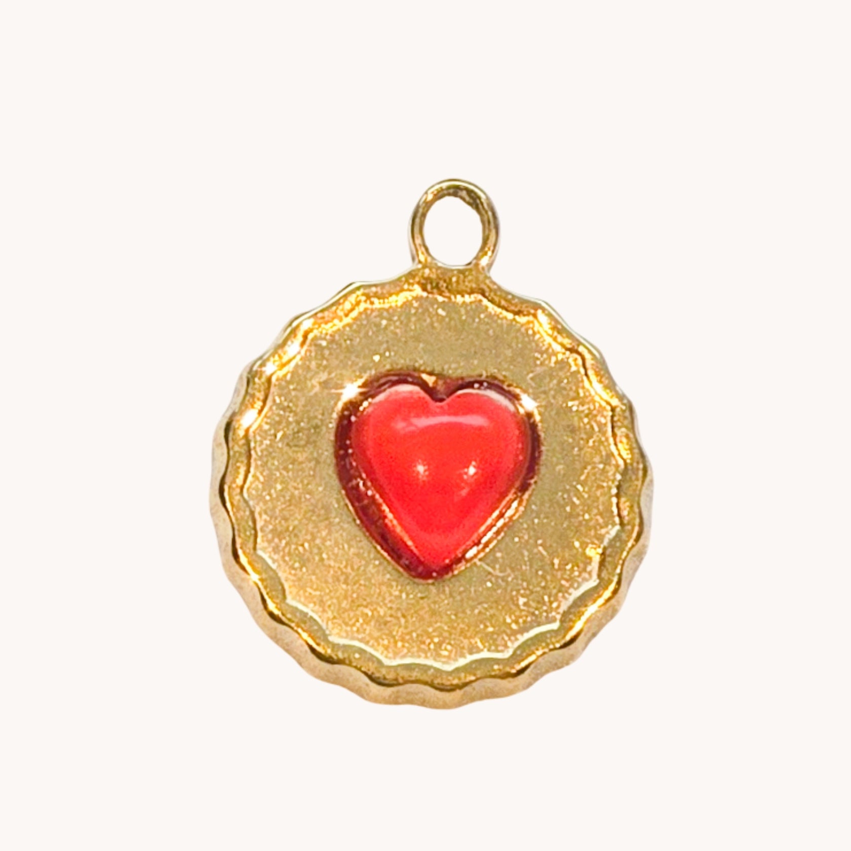 Gold Scalloped Heart Charm