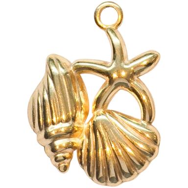 Gold Shell Cluster Charm