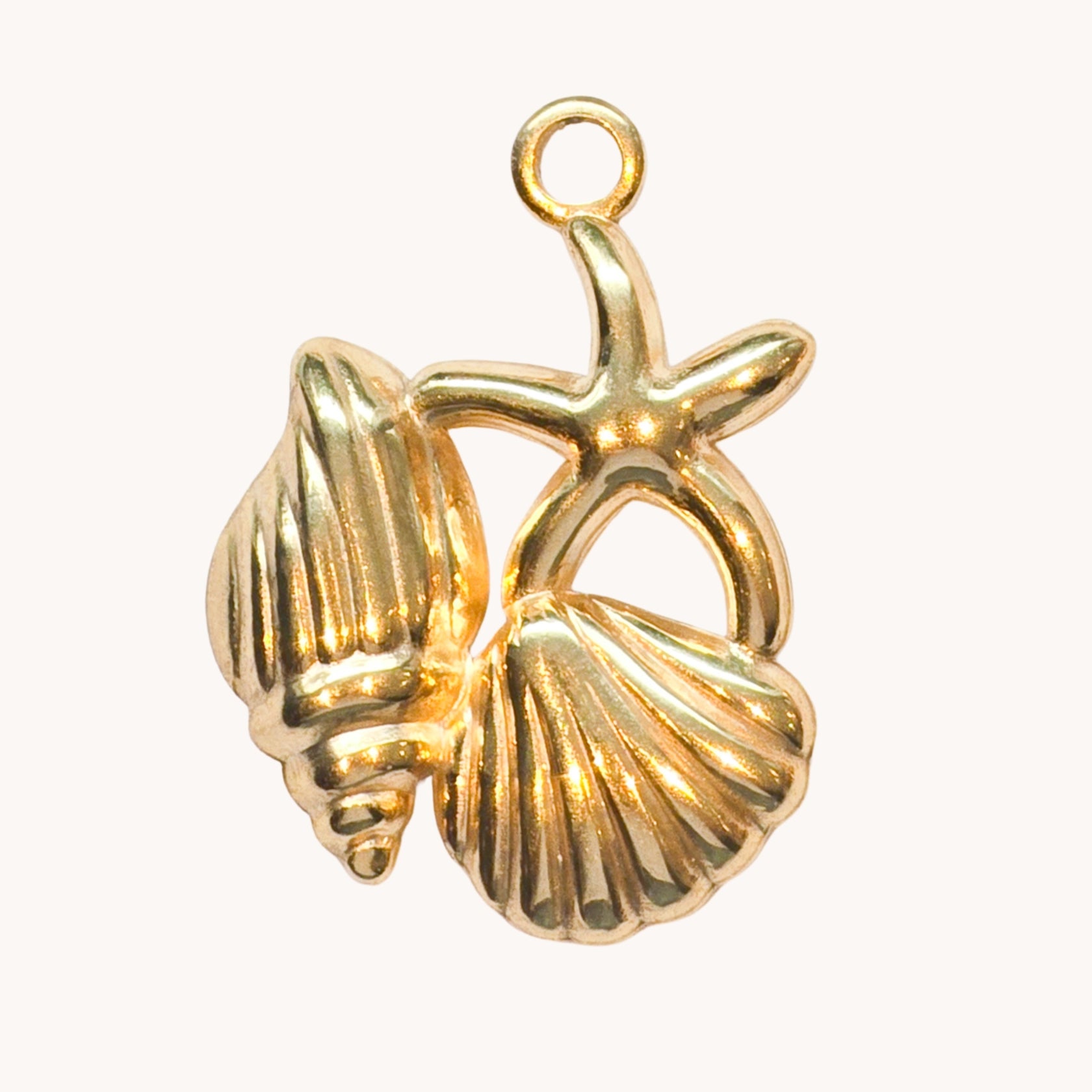 Gold Shell Cluster Charm