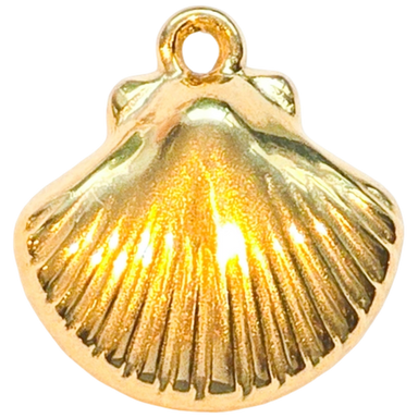 Gold Shiny Scallop Charm