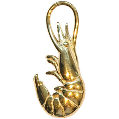 Gold Shrimp Charm