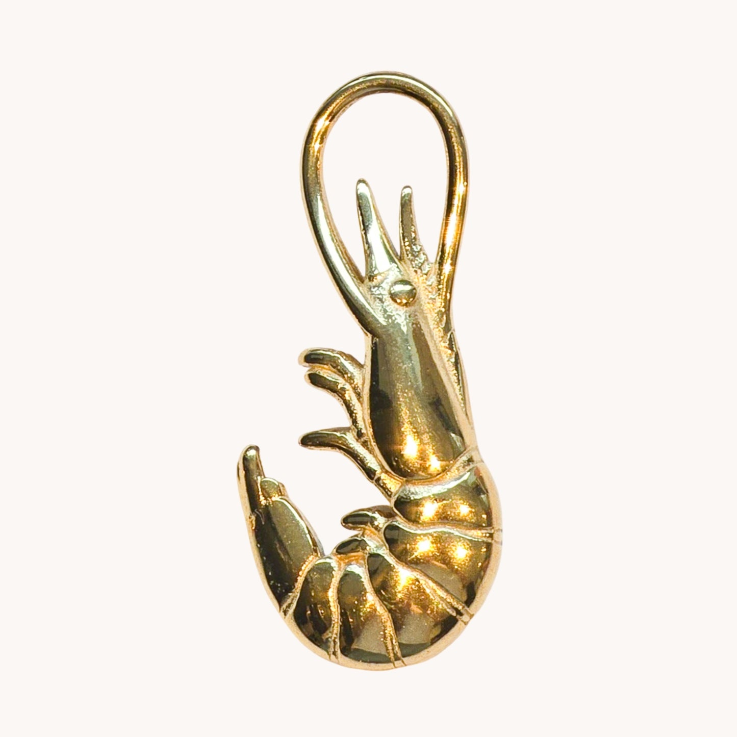 Gold Shrimp Charm