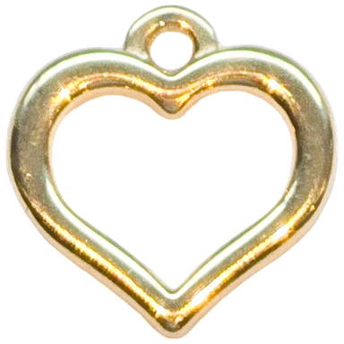 Gold Simple Heart Outline Charm