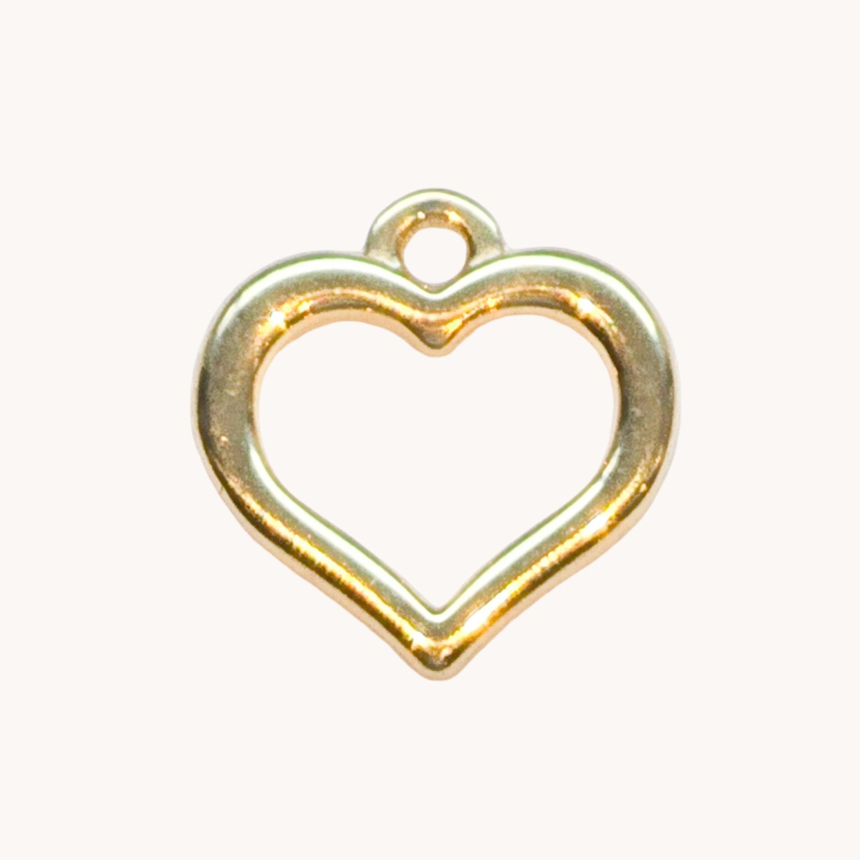 Gold Simple Heart Outline Charm