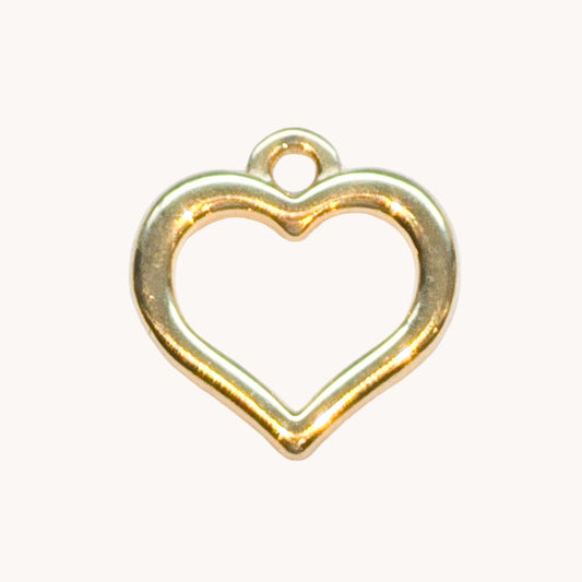 Gold Simple Heart Outline Charm
