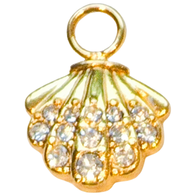 Gold Small Crystal Shell Charm