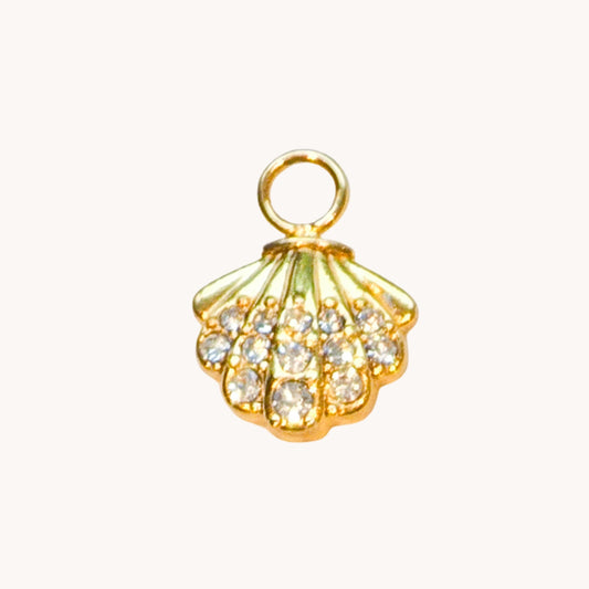 Gold Small Crystal Shell Charm