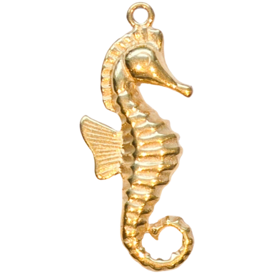 Gold Smooth Seahorse Charm