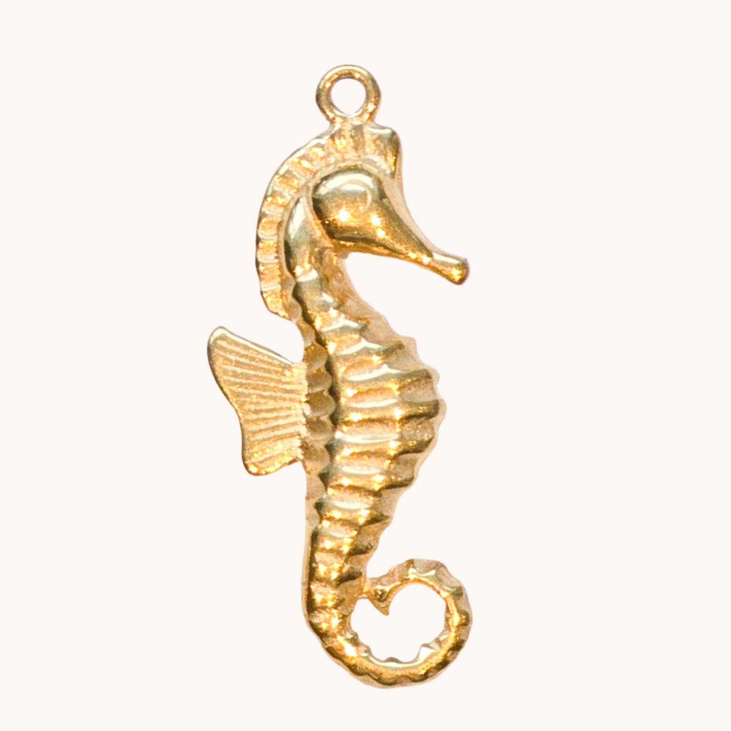 Gold Smooth Seahorse Charm