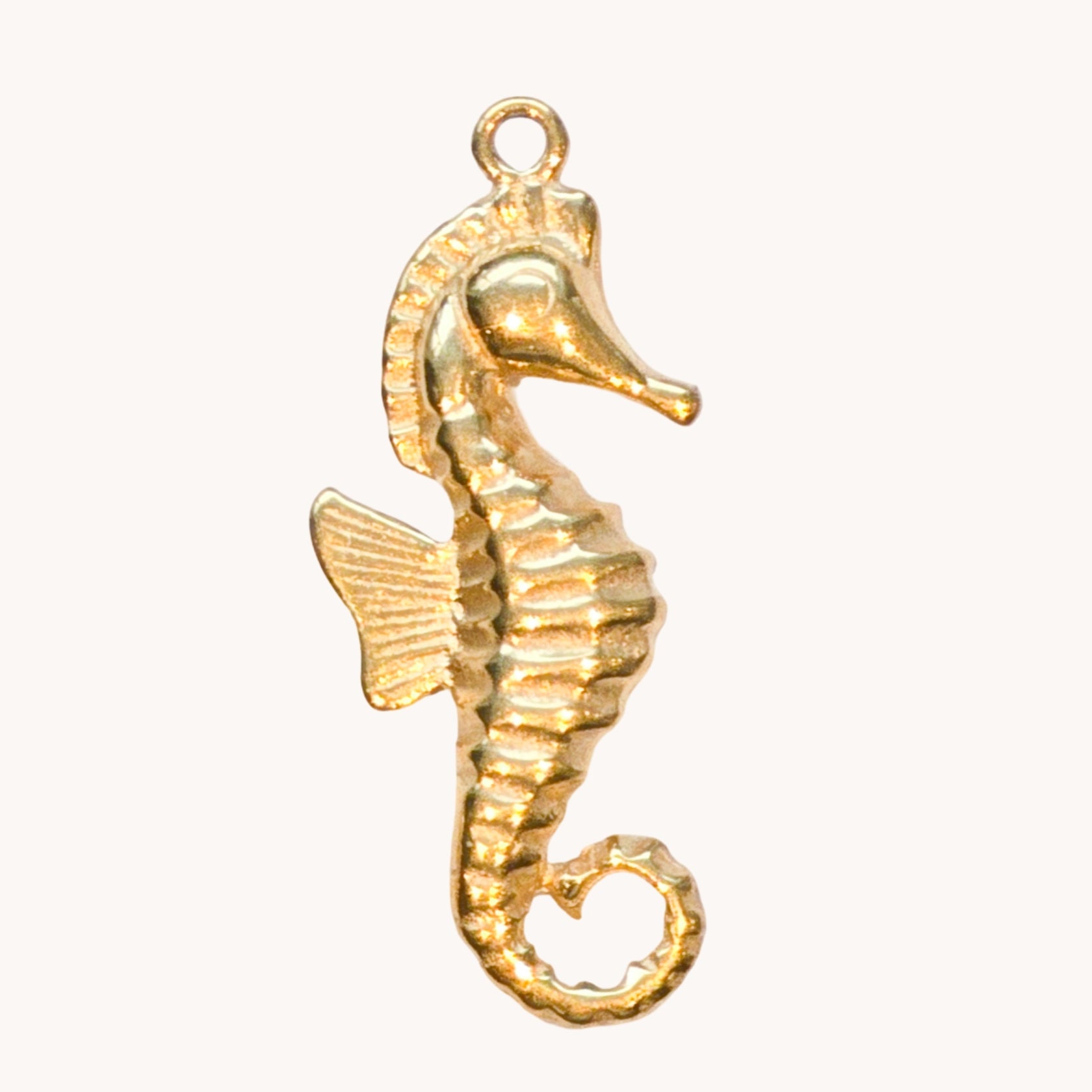 Gold Smooth Seahorse Charm