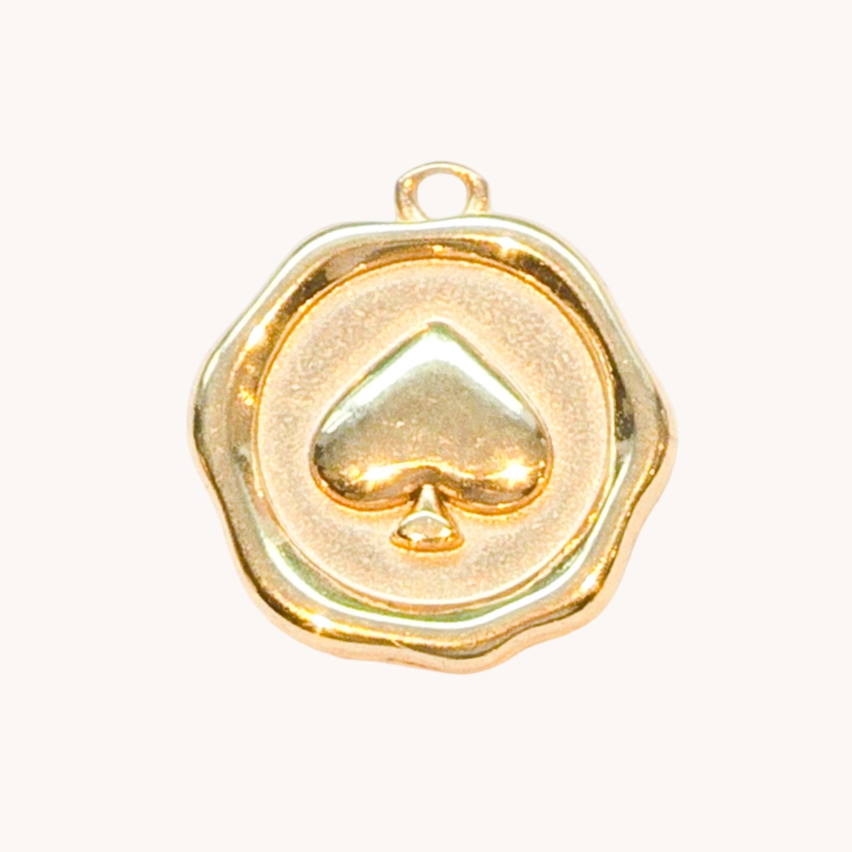 Gold Spade Coin Charm