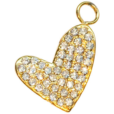 Gold Sparkle Heart Charm