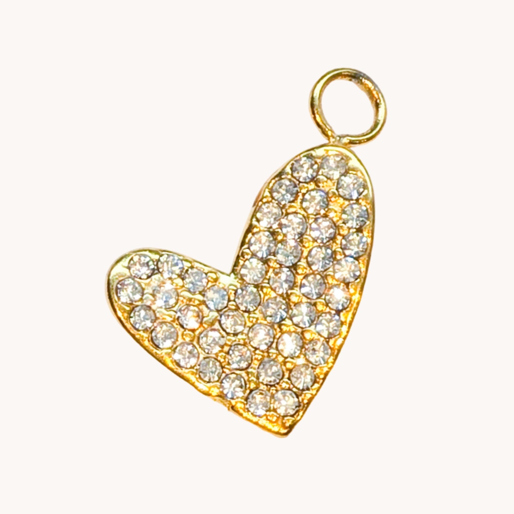 Gold Sparkle Heart Charm