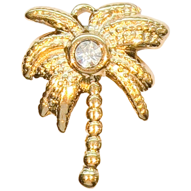 Gold Sparkle Palm Tree Charm