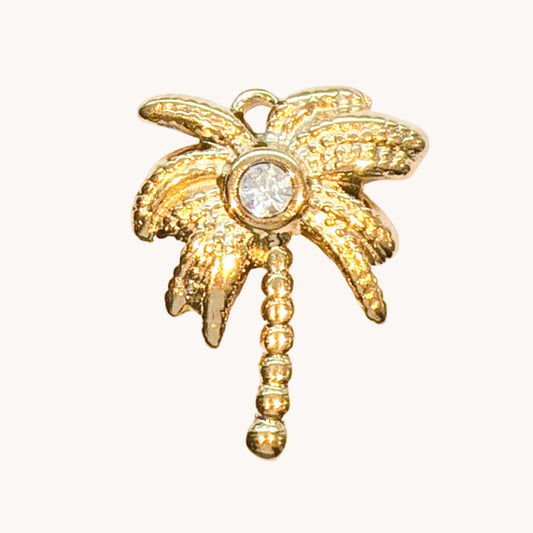 Gold Sparkle Palm Tree Charm