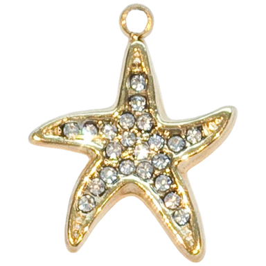 Gold Sparkle Starfish Charm