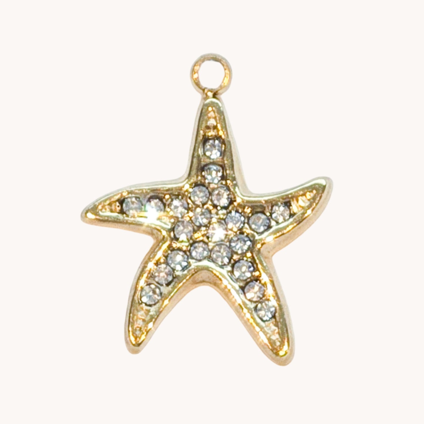 Gold Sparkle Starfish Charm