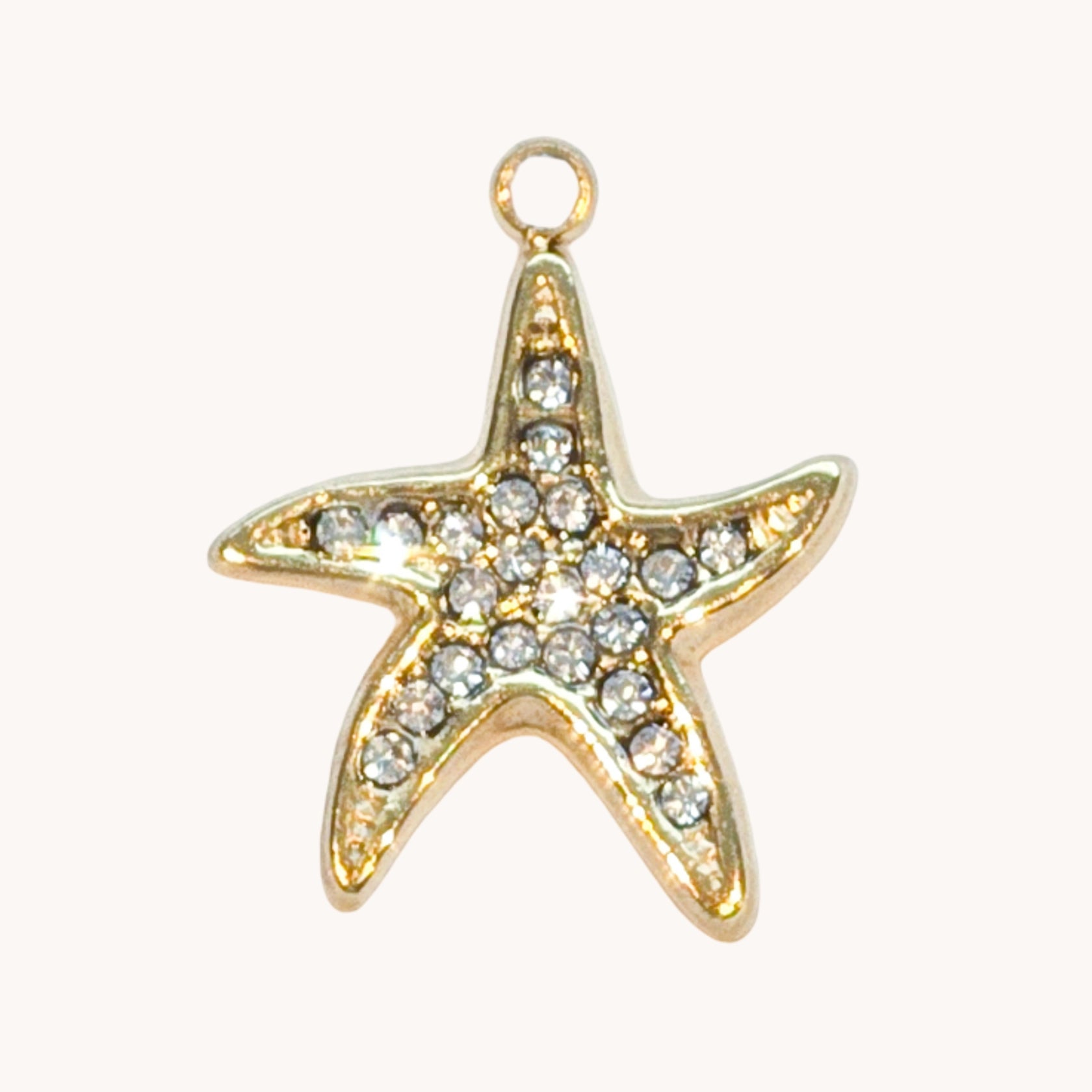 Gold Sparkle Starfish Charm