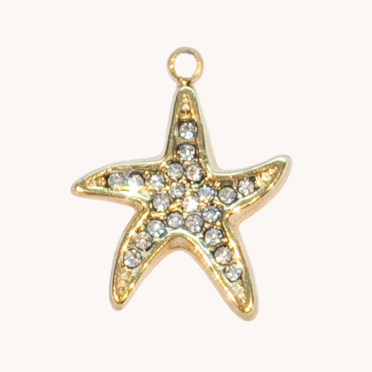 Gold Sparkle Starfish Charm