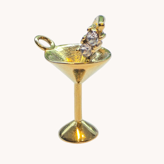 Gold Sparkly Margarita Charm