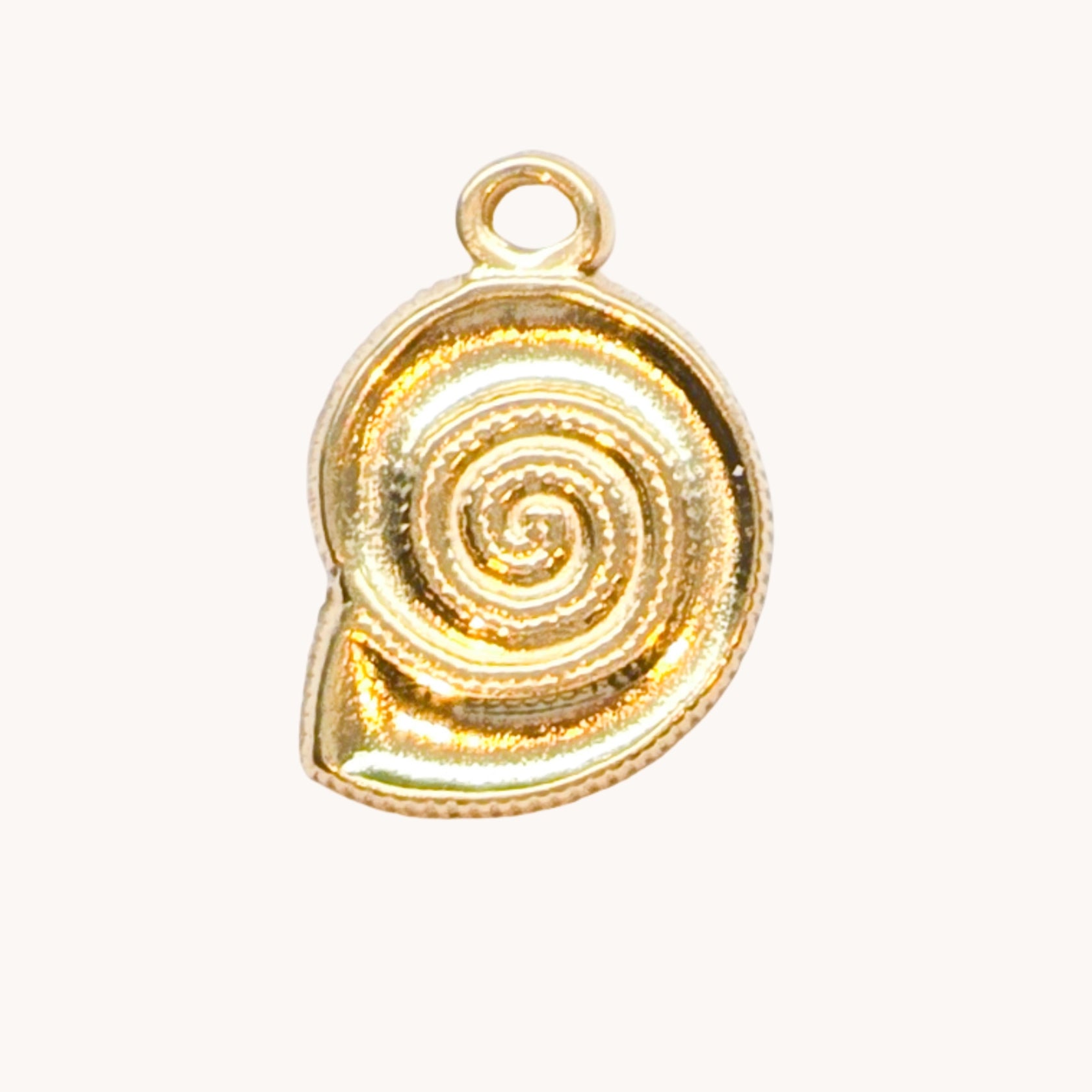 Gold Spiral Shell Charm
