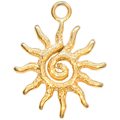 Gold Spiral Sun Charm