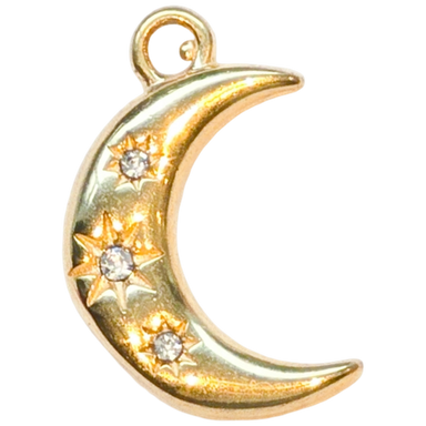 Gold Star Dust Moon Charm