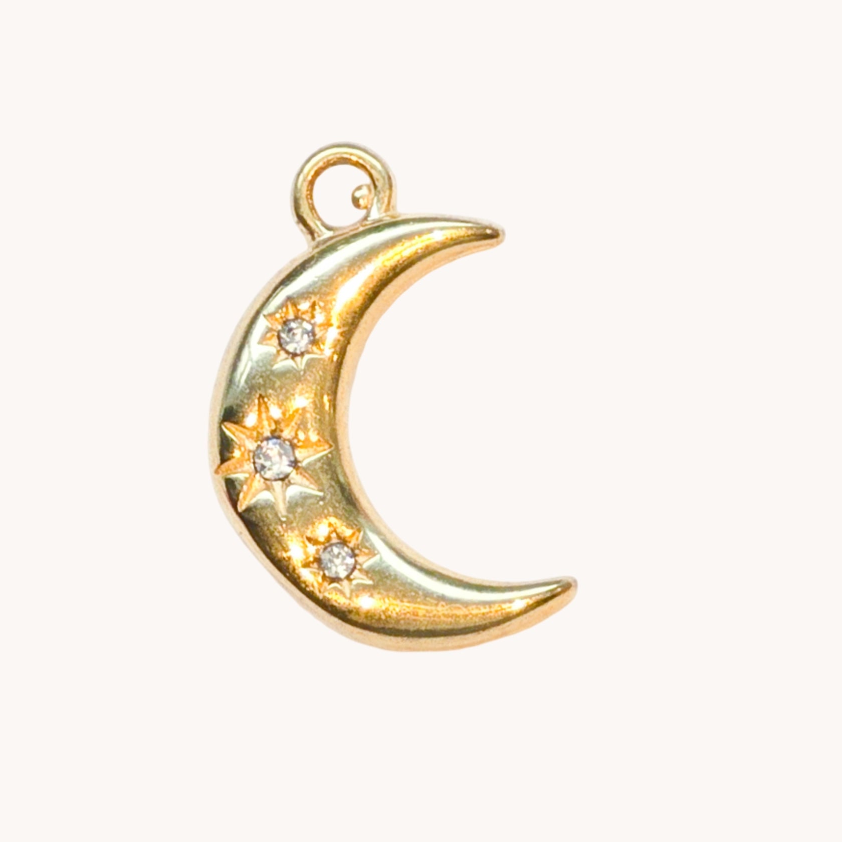 Gold Star Dust Moon Charm