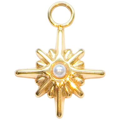 Gold Starburst Pearl Charm
