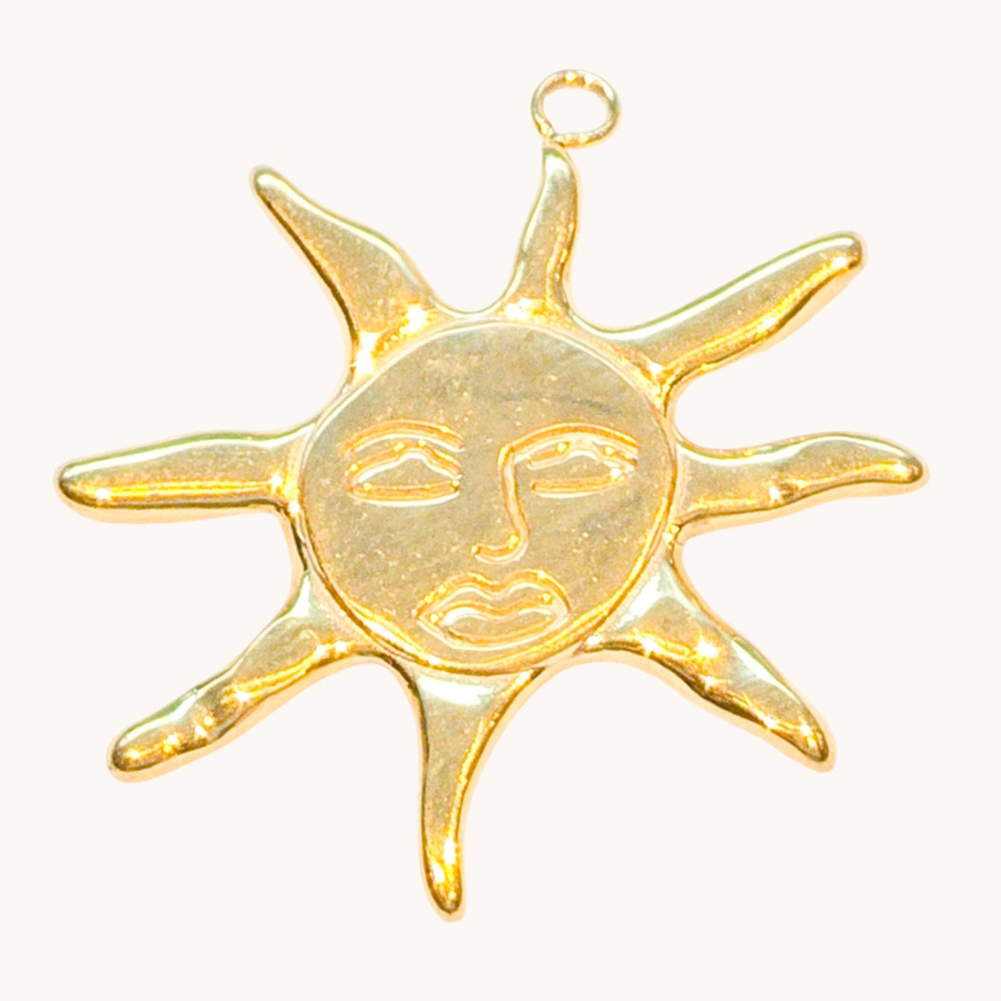 Gold Sun Face Charm