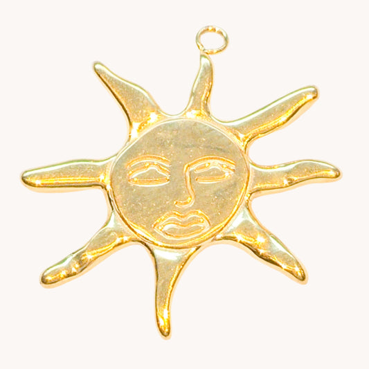 Gold Sun Face Charm