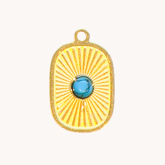 Gold Sunburst Gem Charm