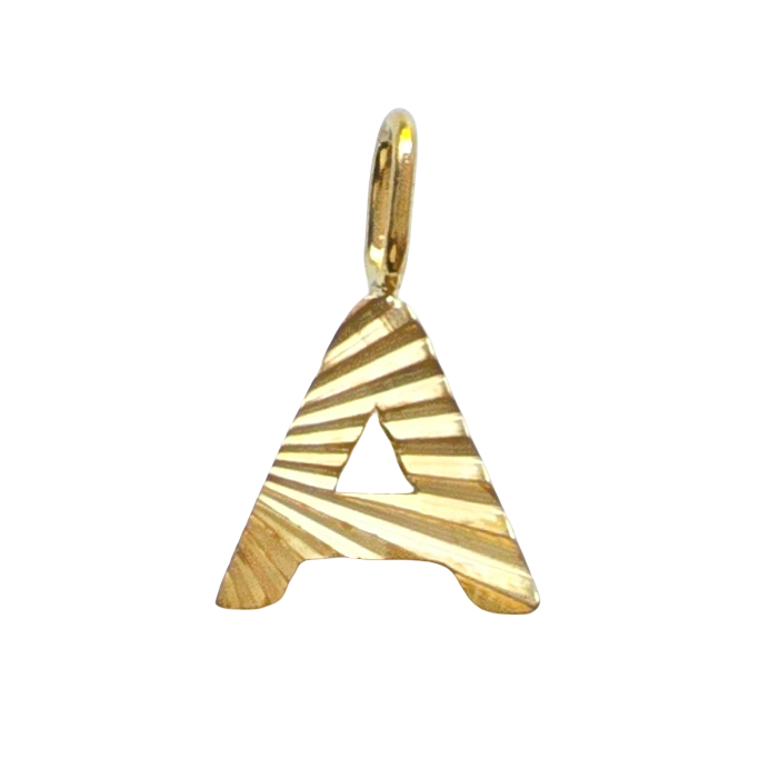 Gold Sunburst Initial Charm