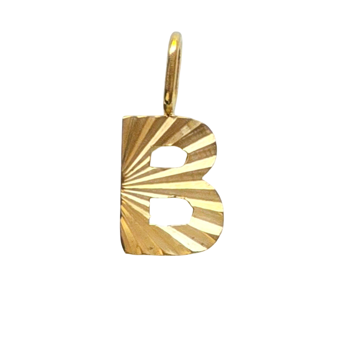 Gold Sunburst Initial Charm