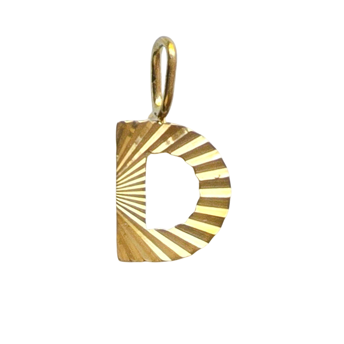 Gold Sunburst Initial Charm