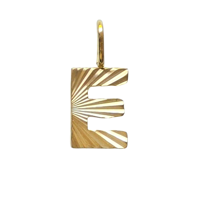 Gold Sunburst Initial Charm