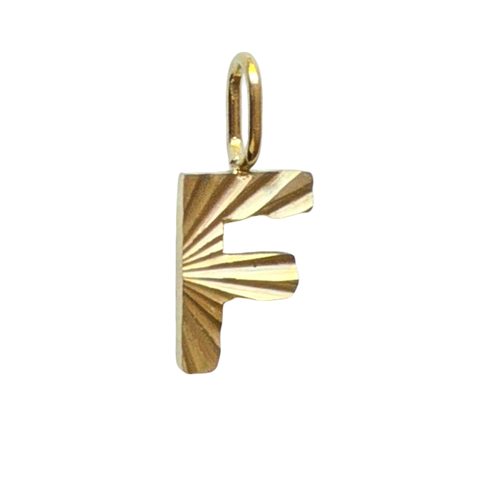Gold Sunburst Initial Charm