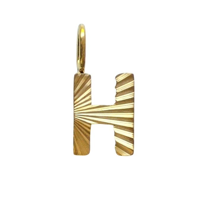 Gold Sunburst Initial Charm