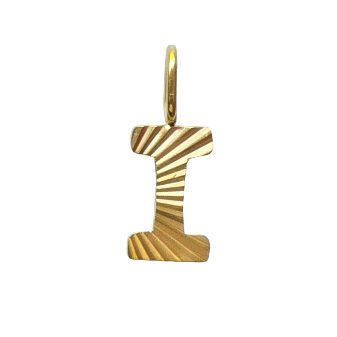 Gold Sunburst Initial Charm