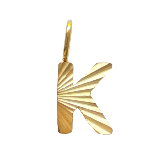 Gold Sunburst Initial Charm
