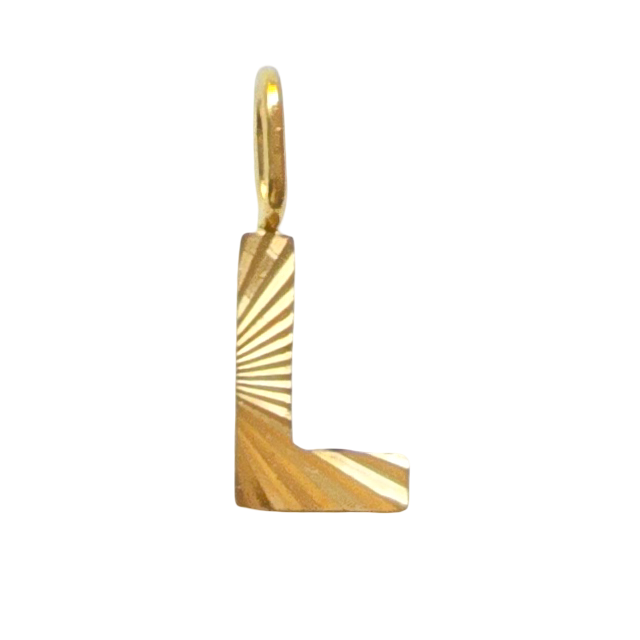 Gold Sunburst Initial Charm