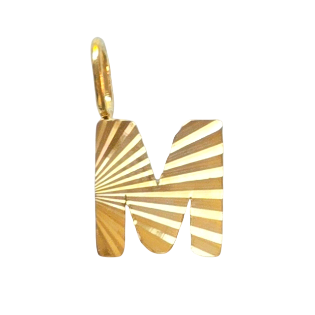 Gold Sunburst Initial Charm
