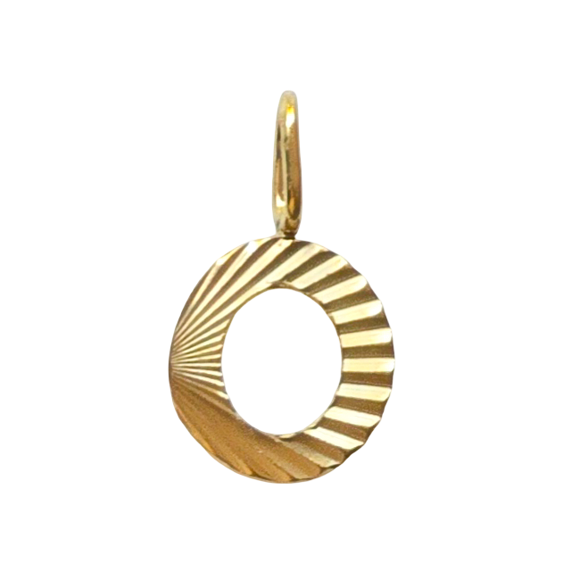 Gold Sunburst Initial Charm