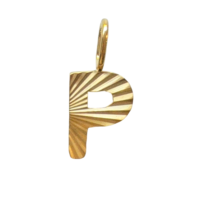 Gold Sunburst Initial Charm
