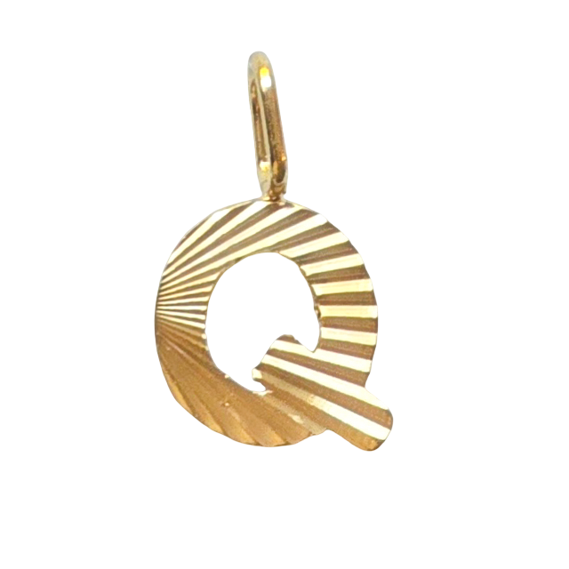 Gold Sunburst Initial Charm