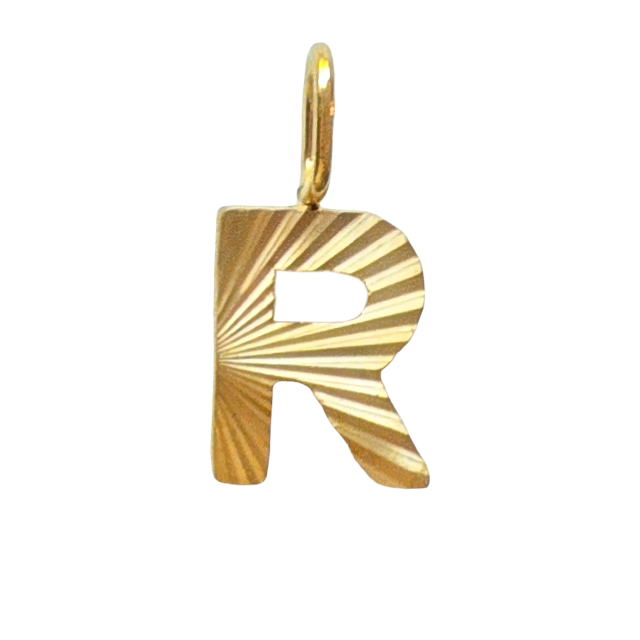 Gold Sunburst Initial Charm